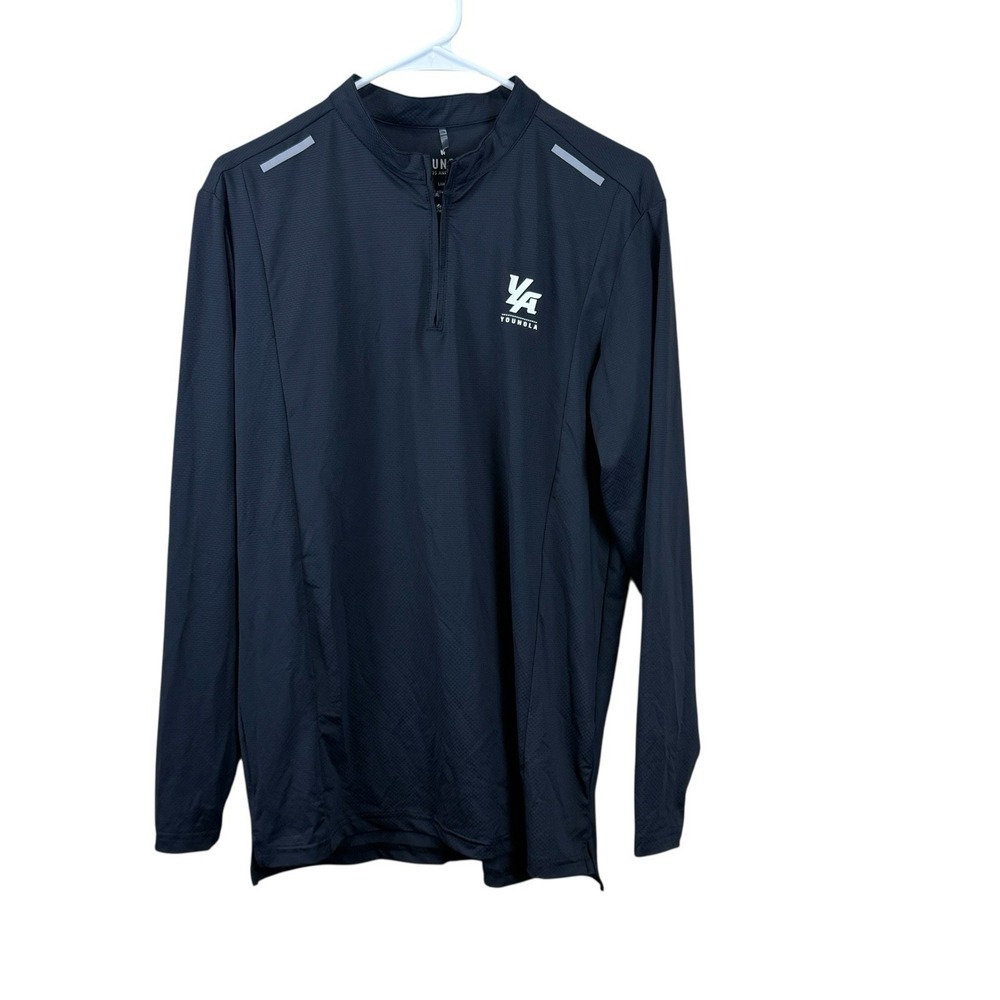 YoungLA Shirt Mens Large Performance 1/4 Zip Pullover Long Sleeve Black